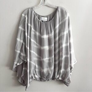 Belle France women’s blouse size XL flowy silk blend design with soft li…
